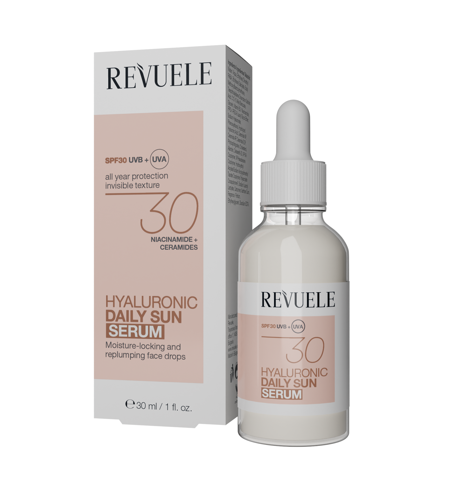 Hialuronskābes ikdienas saules serums ar SPF30 Serumi