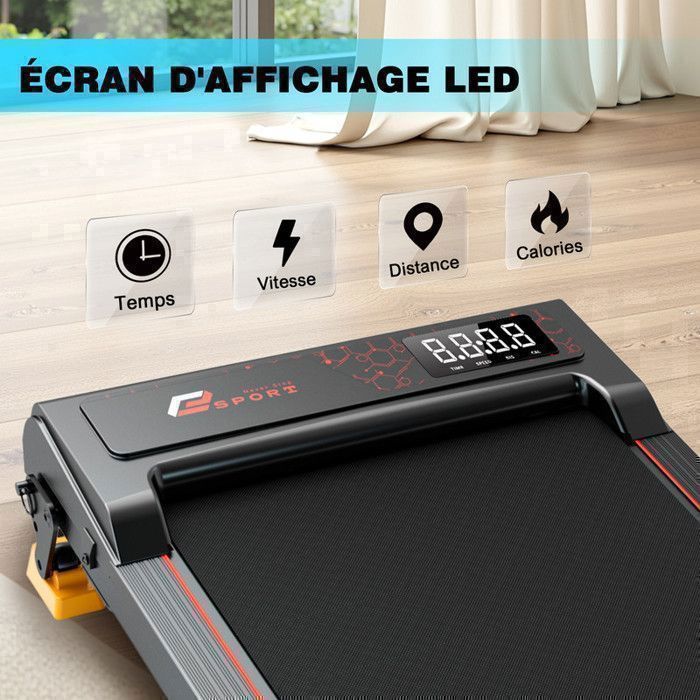 Tapis roulant RAOO MIN - Motore da 2,5 CV - Velocità 1-6 km/h - Inclinazione 8% - Con telecomando - Compatto e silenzioso