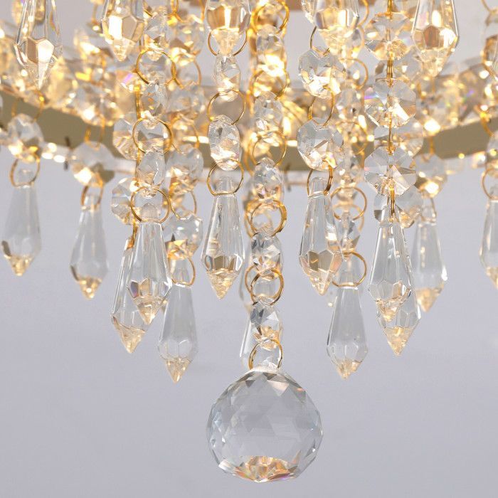Lustre de Cristal Moderno K9 - Lustre LED Ajustável de 58W com Brilho Óptico