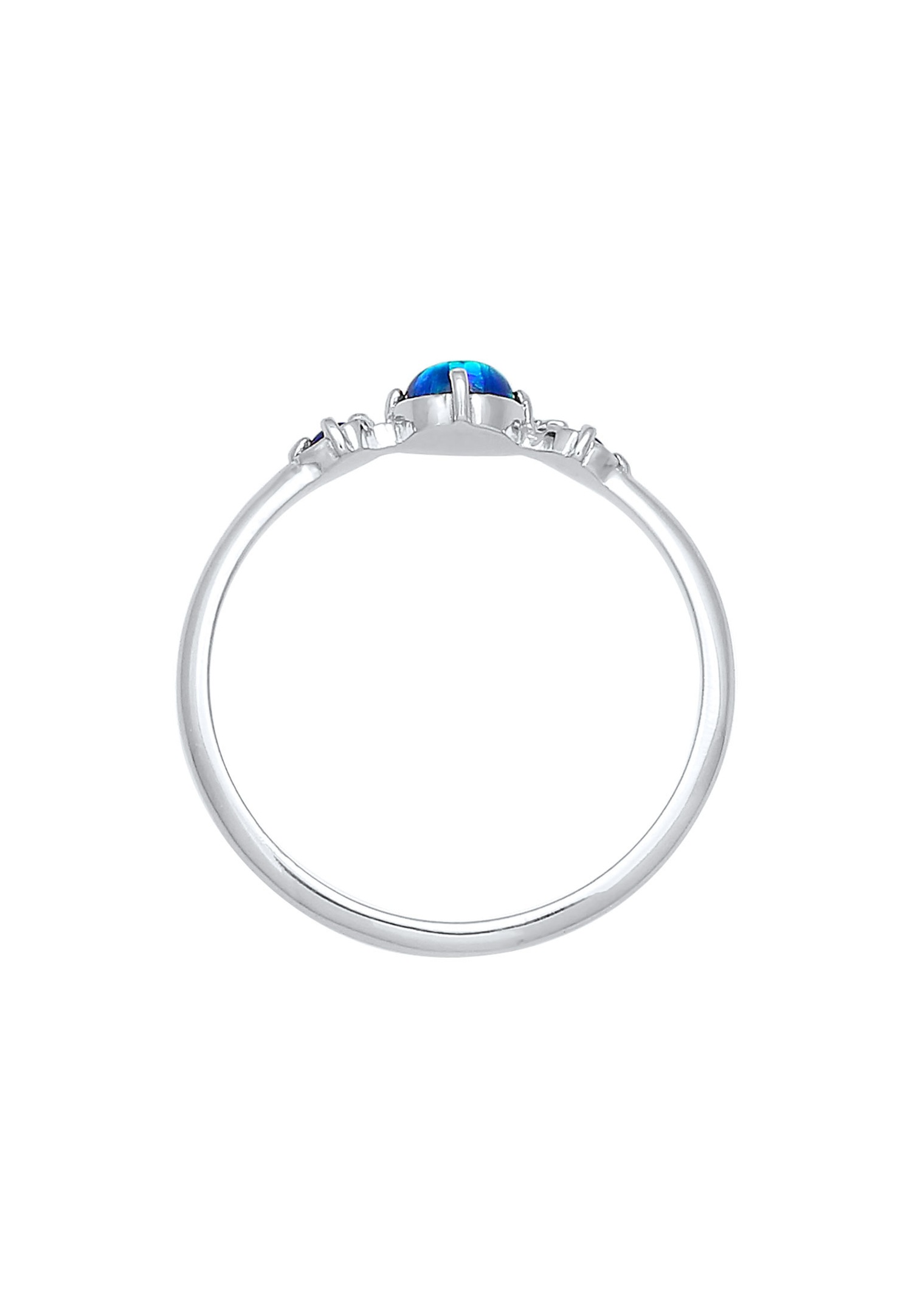 Elli Femmes Bande Géo Vintage Tendance avec Opale Synthétique en Argent Sterling 925