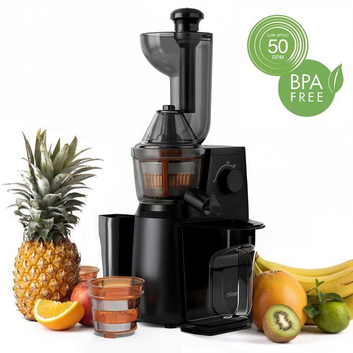 Licuadora de prensado en frío Vitamin+ - HKOENIG - GSX24 - 400W - 1L - Negra
