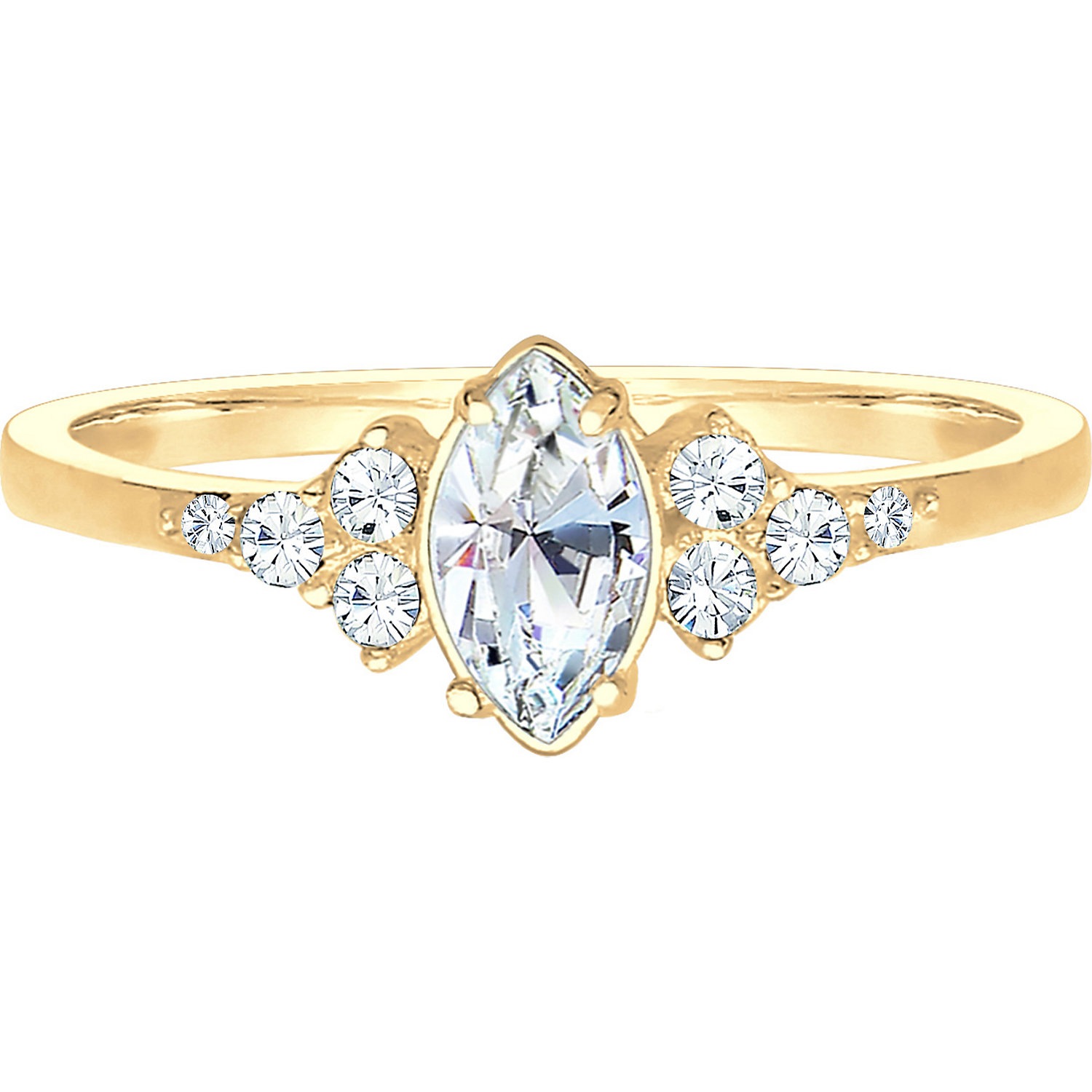 Elli Femmes Valentin Marquise avec Cristaux en Argent Sterling 925
