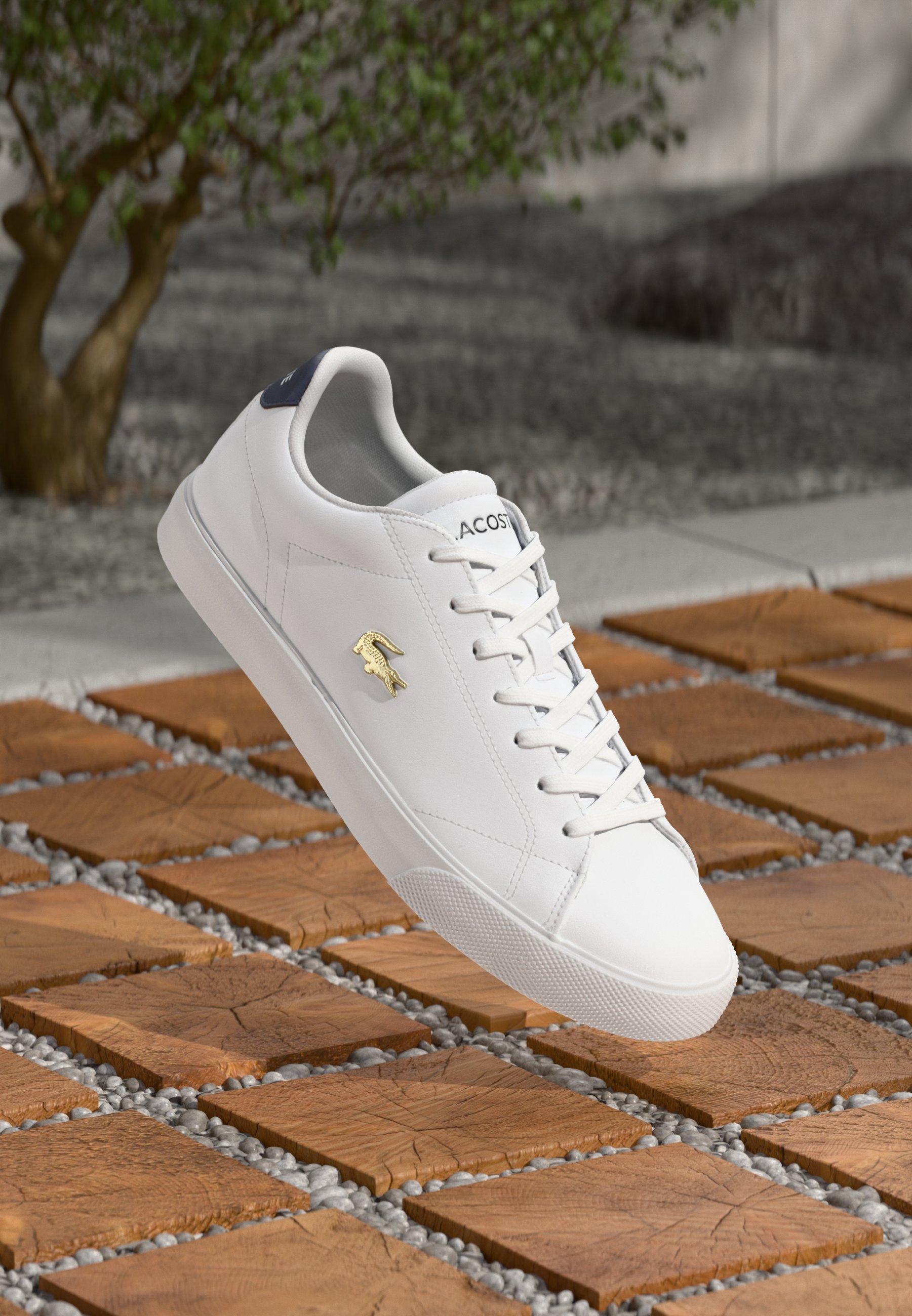 Lacoste LEROND SET 225 - Sneakers - wit/marineblauw