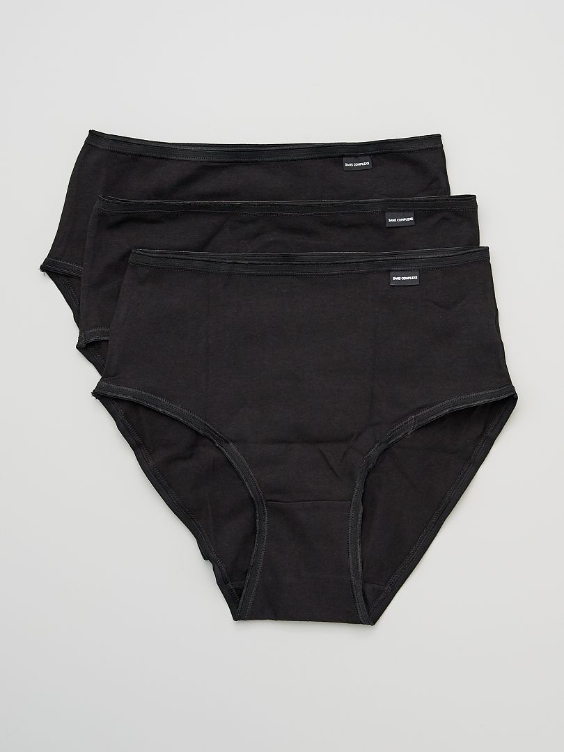 Set van 3 midi-slips 'Sans Complexe' - zwart