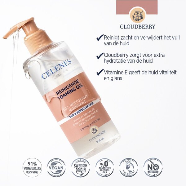 Celenes By Sweden čistilni penasti gel<br>250 ml - Suha in občutljiva koža