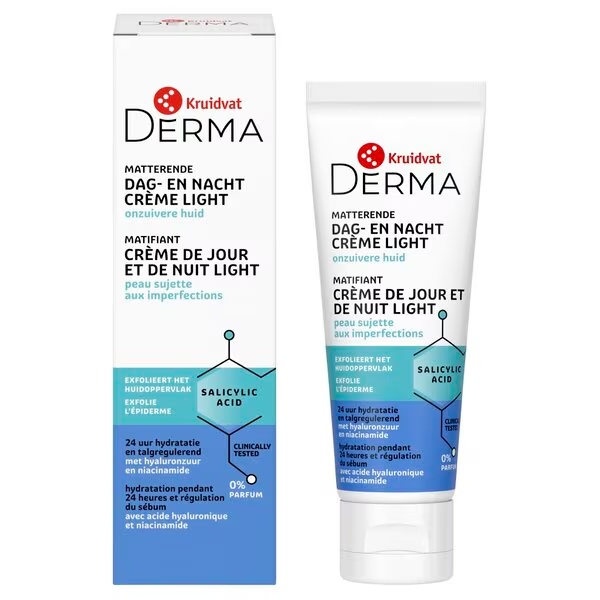 Kruidvat Derma Clear salicilna dnevna in nočna krema<br>50ml - Nečista koža