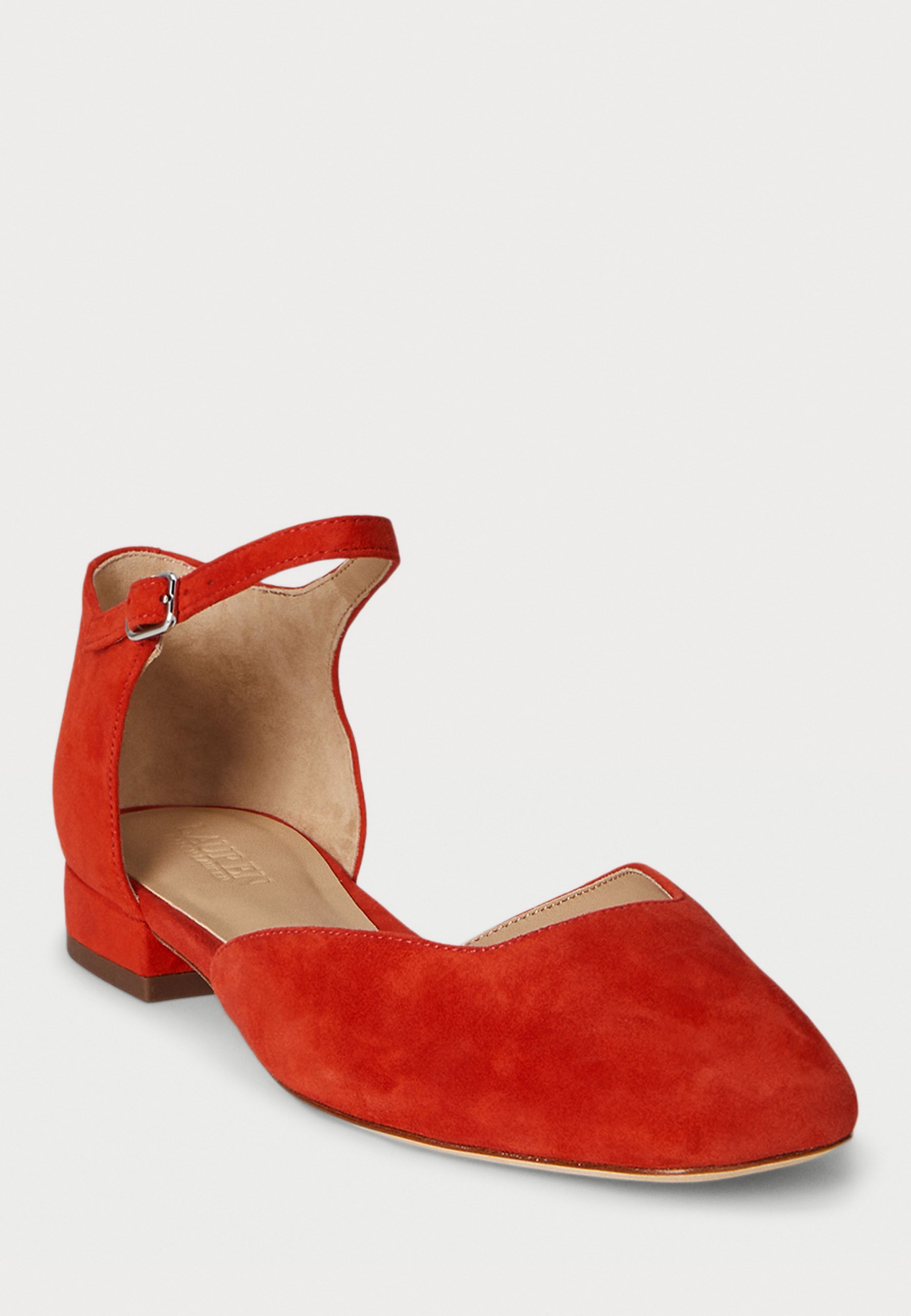 Lauren Ralph Lauren EMELLIE SUEDE MARY JANE - Ballerina's - fel vermiljoen