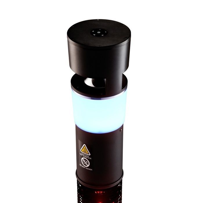 Calefactor radiante exterior Ewt de 1500 W + altavoz + luz LED - Música para patio