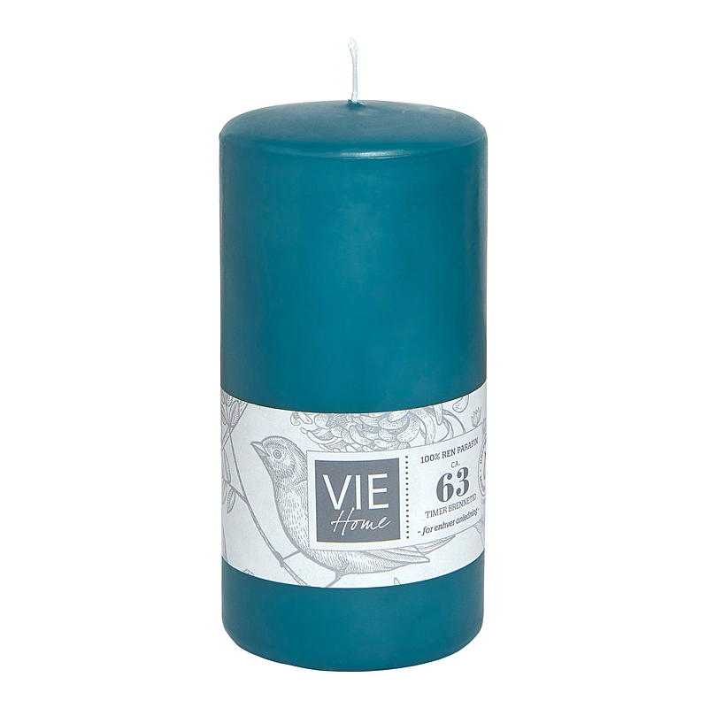 Vie Home licht 63 uur 6,8x14 cm paraffine blauwe spar