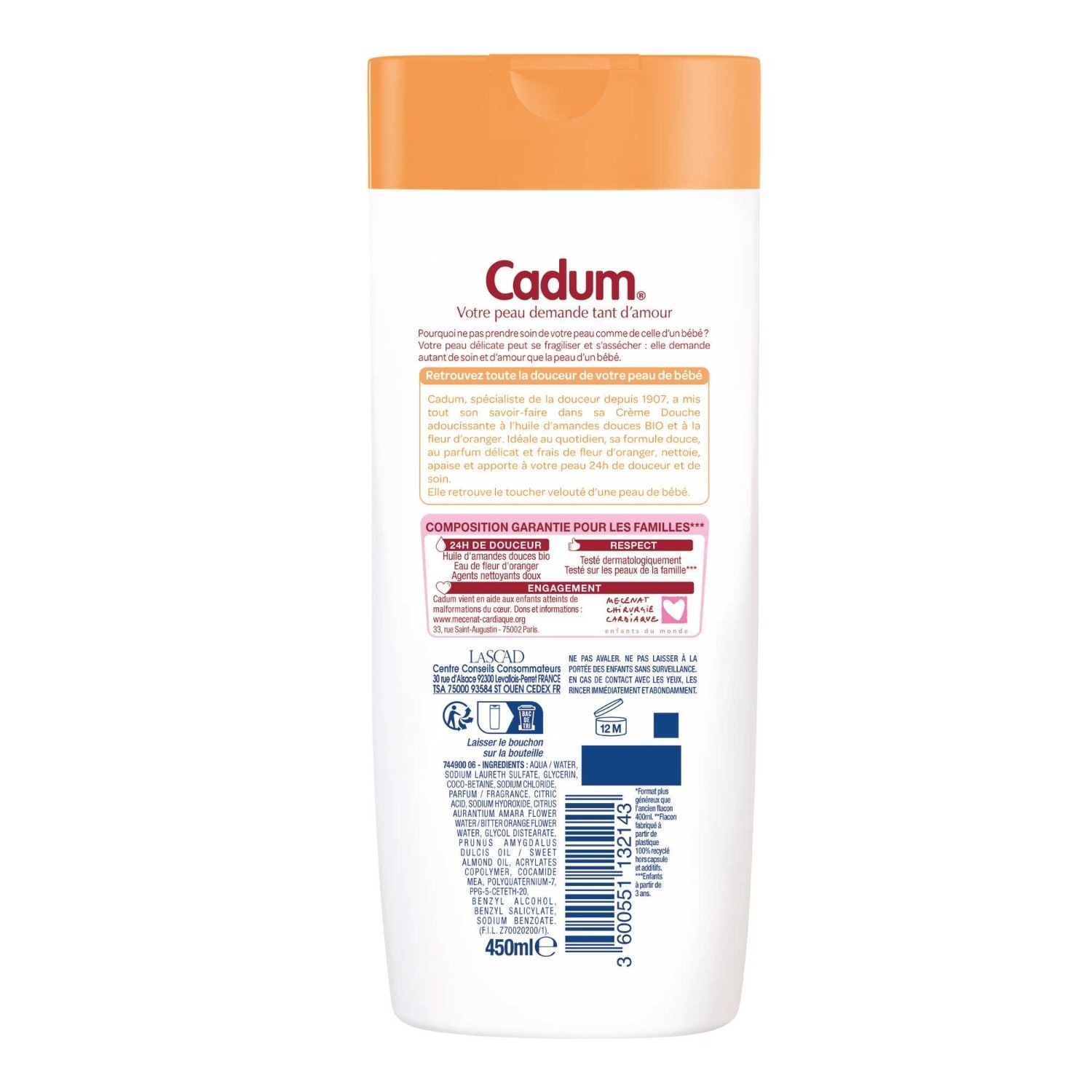 Cadum Crème Douche Fleur d'Oranger