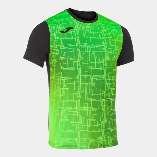  Tričko s krátkým rukávem Joma Elite VIII, černé, fluorescenčně zelené