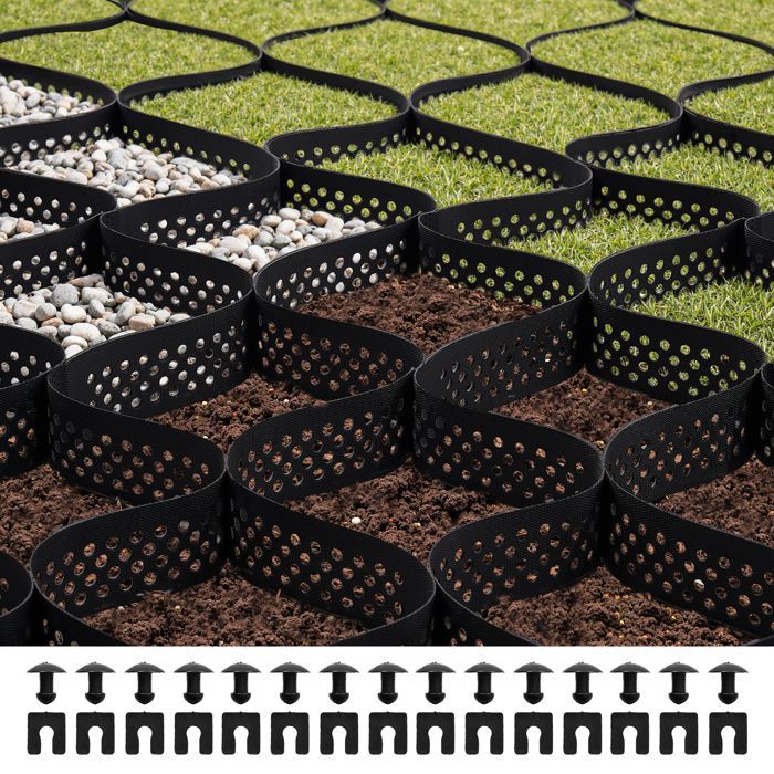 Grindstabilisator - VEVOR - 7,6 x 2,9 m - Stabilisatierooster - 75 mm diepte - Grasbehoud op stabiele ondergrond - voor opritten etc.