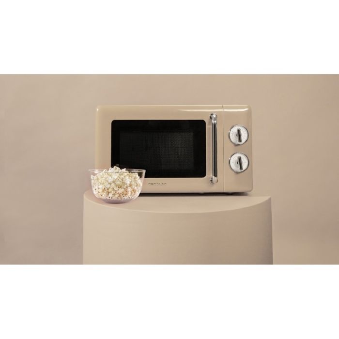 Cecotec Proclean 3010 Retro Beige Mechanical Microwave Oven. 20 L, 700 W with 6 power levels, timer up to 30 minutes