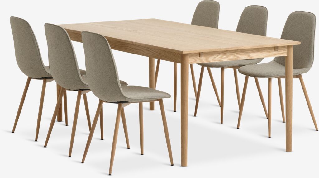 MARSTRUP BISTRUP MARSTRUP L190/280 ozolkoka galds 4 BISTRUP krēsls smilšu/ozols