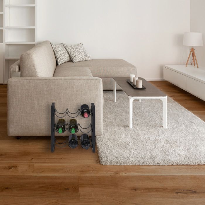Relaxdays Range-bouteille 9 emplacements, étagère pour rangement de vin, métal, HxLxP: 37x35x17 cm, cuisine & bar, noir
