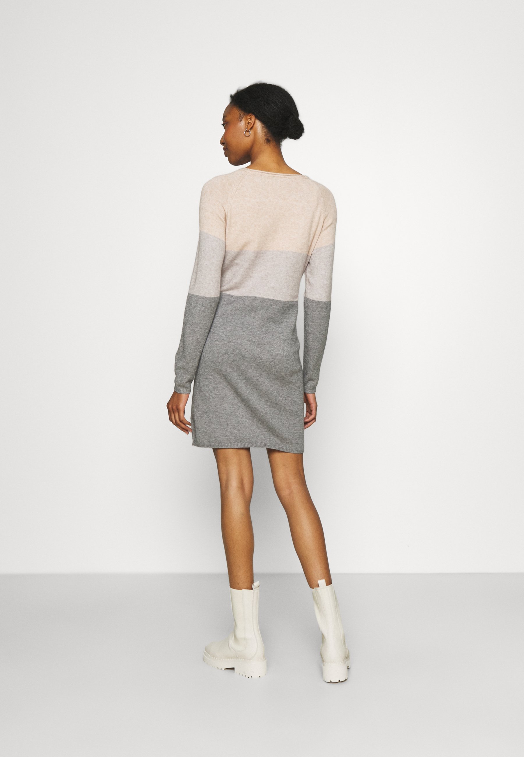 ABITO OLMLILLO PER LA PREMATERNITÀ - Abito maglione - bianco mélange/grigio chiaro mélange