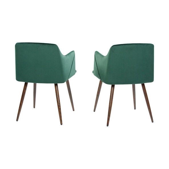 Fotoliu din catifea, set de 2, verde