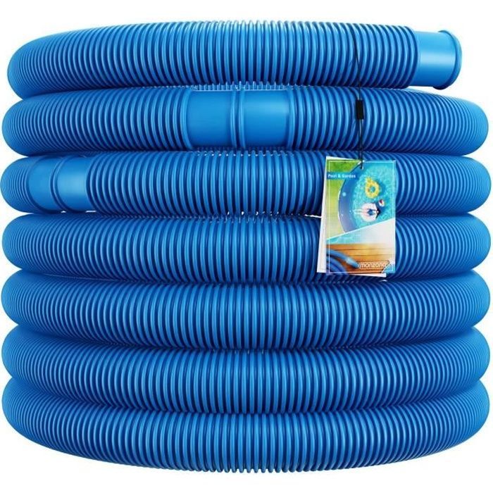 Manguera flexible azul de 10 m y 32 mm de diámetro para piscinas, con manguitos separadores, manguera para bomba, manguera de agua para riego de estanques.
