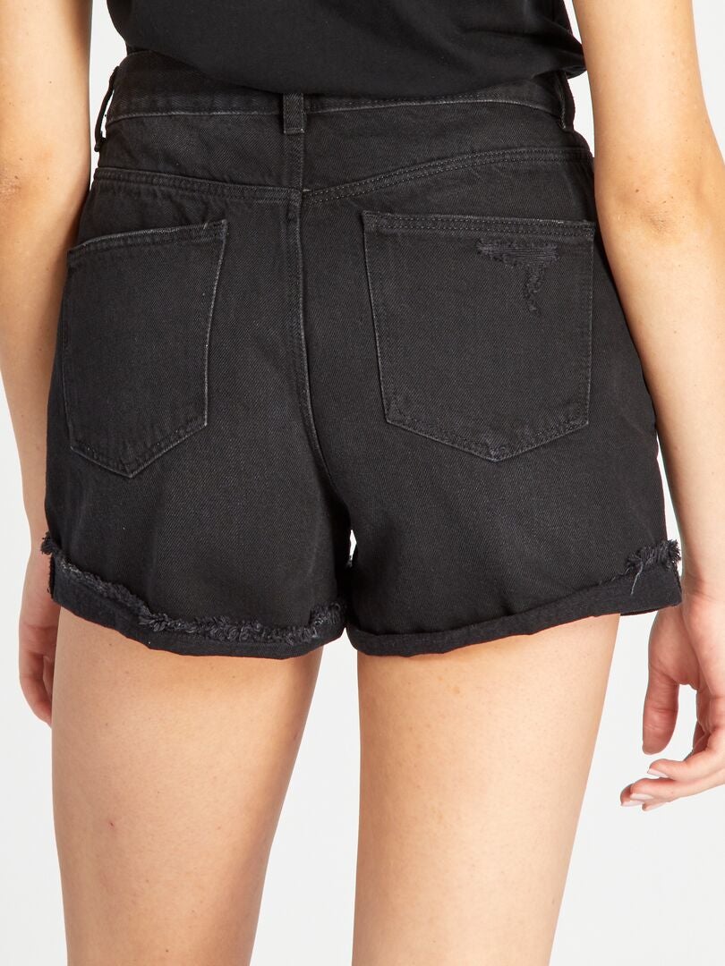 Denim shorts - ZWART