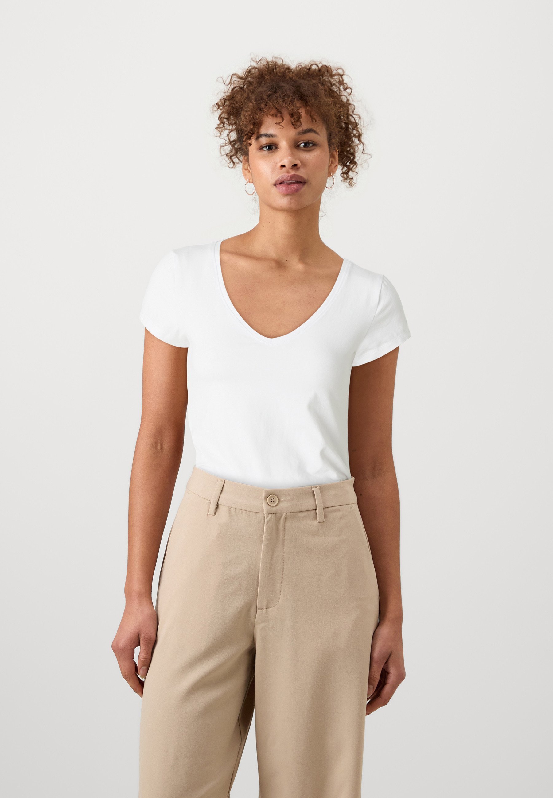 Anna Field Petite 2-pack - Basic T-shirt - zwart/wit