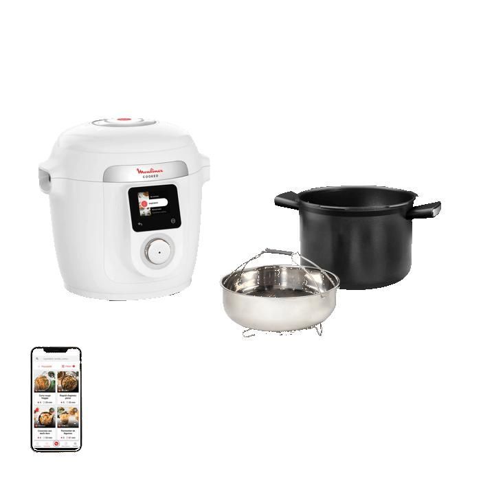 Multicooker Moulinex Cookeo Wifi 9 in 1, 6 litri, 9 modalità di cottura, bianco, CE952110