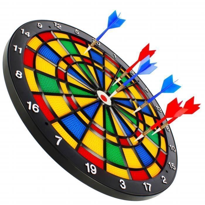 Escudo para dardos, jogo de dardos, escudo grande para jogo + 6 dardos 7+.