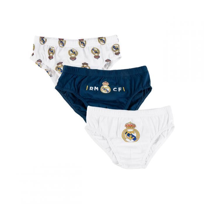 Lot de 3 boxers garçon Real Madrid – sous-vêtements coton doux 116 multicolore