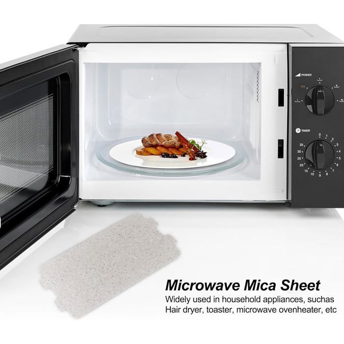 Placa de mica universal para microondas de 6,4 x 11,7 cm, juego de 6 piezas, cubierta de guía de ondas de repuesto