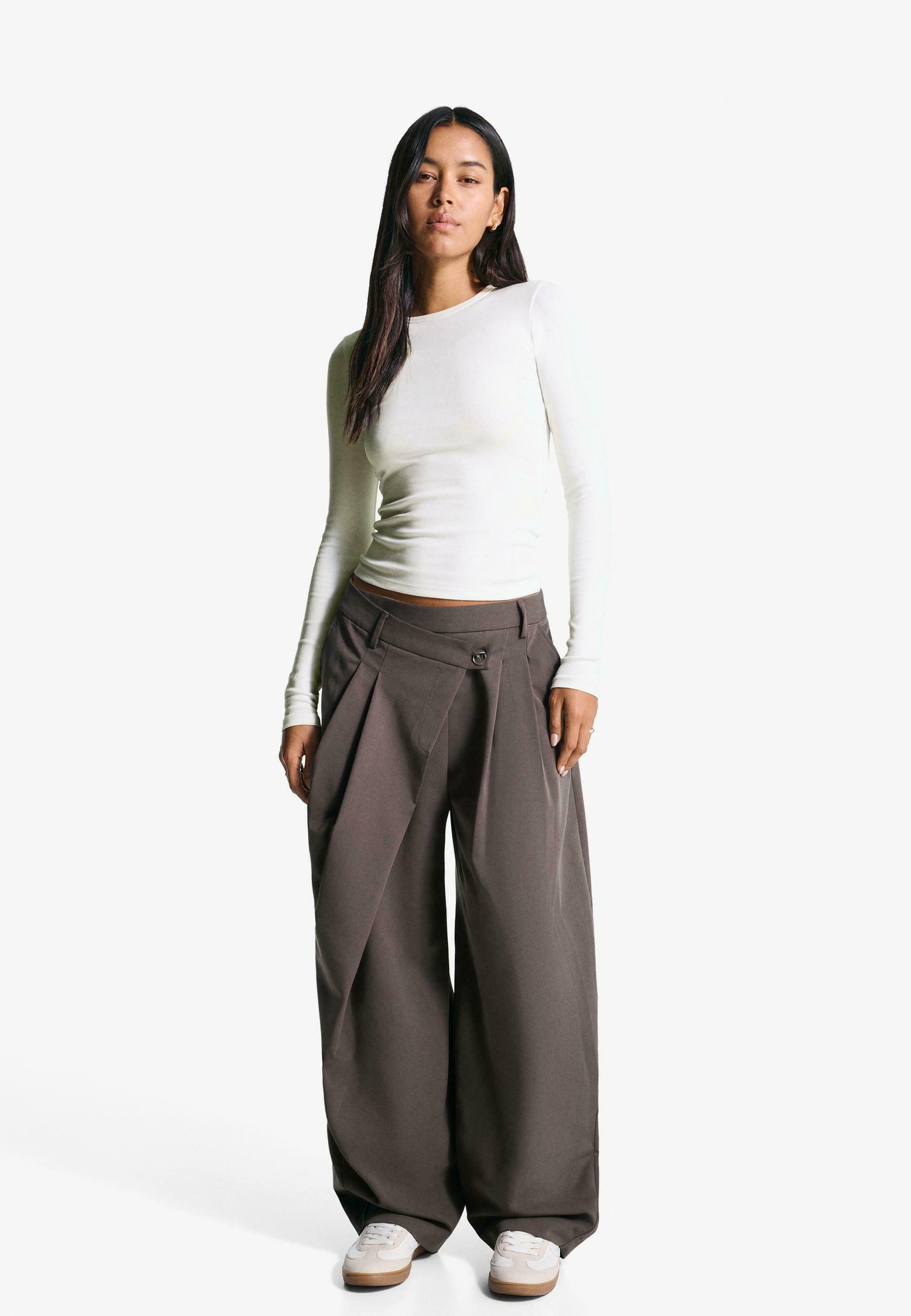Bershka top met lange mouwen - wit