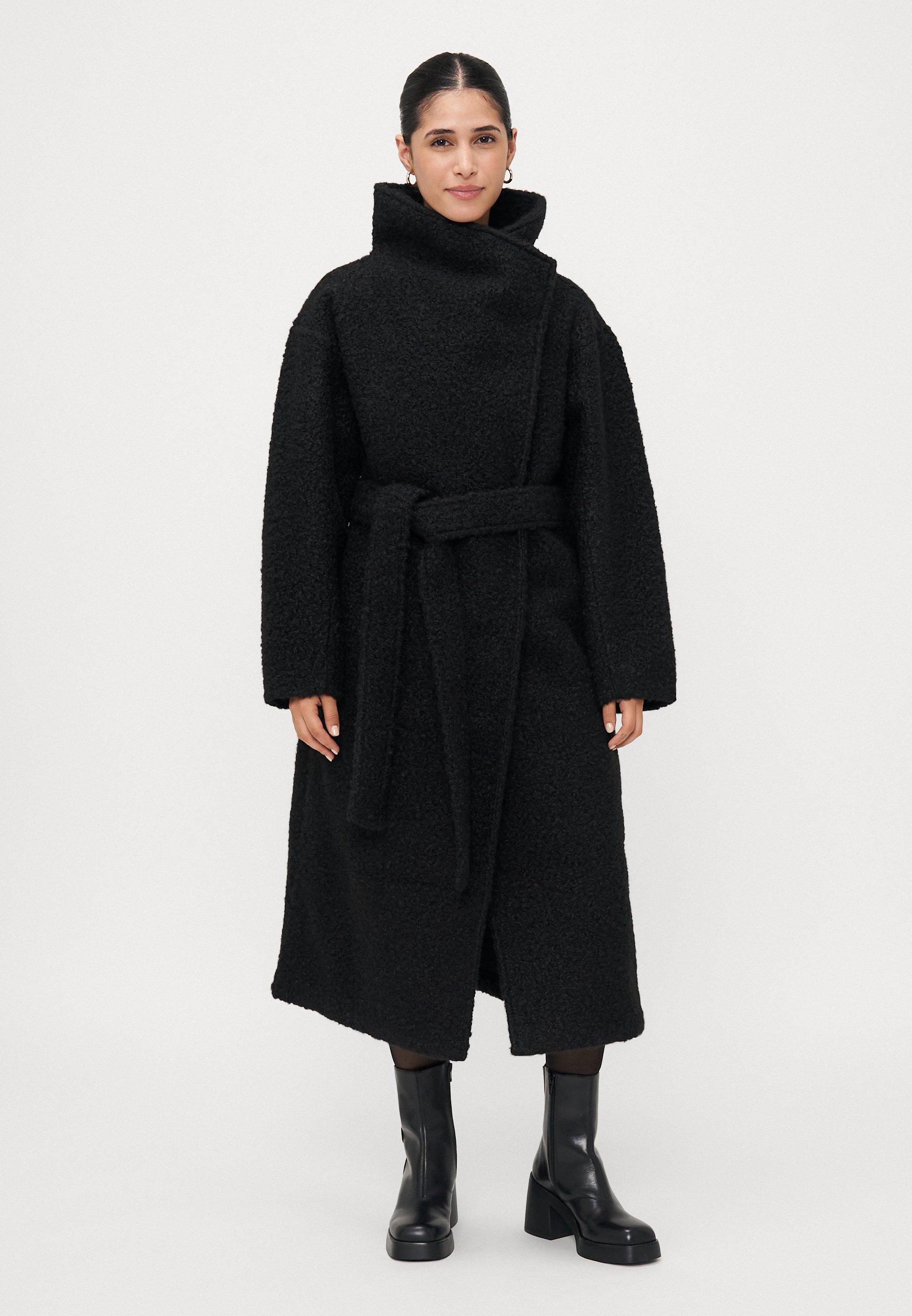 Gina Tricot Petite Lange Jas - Klassieke jas - zwart