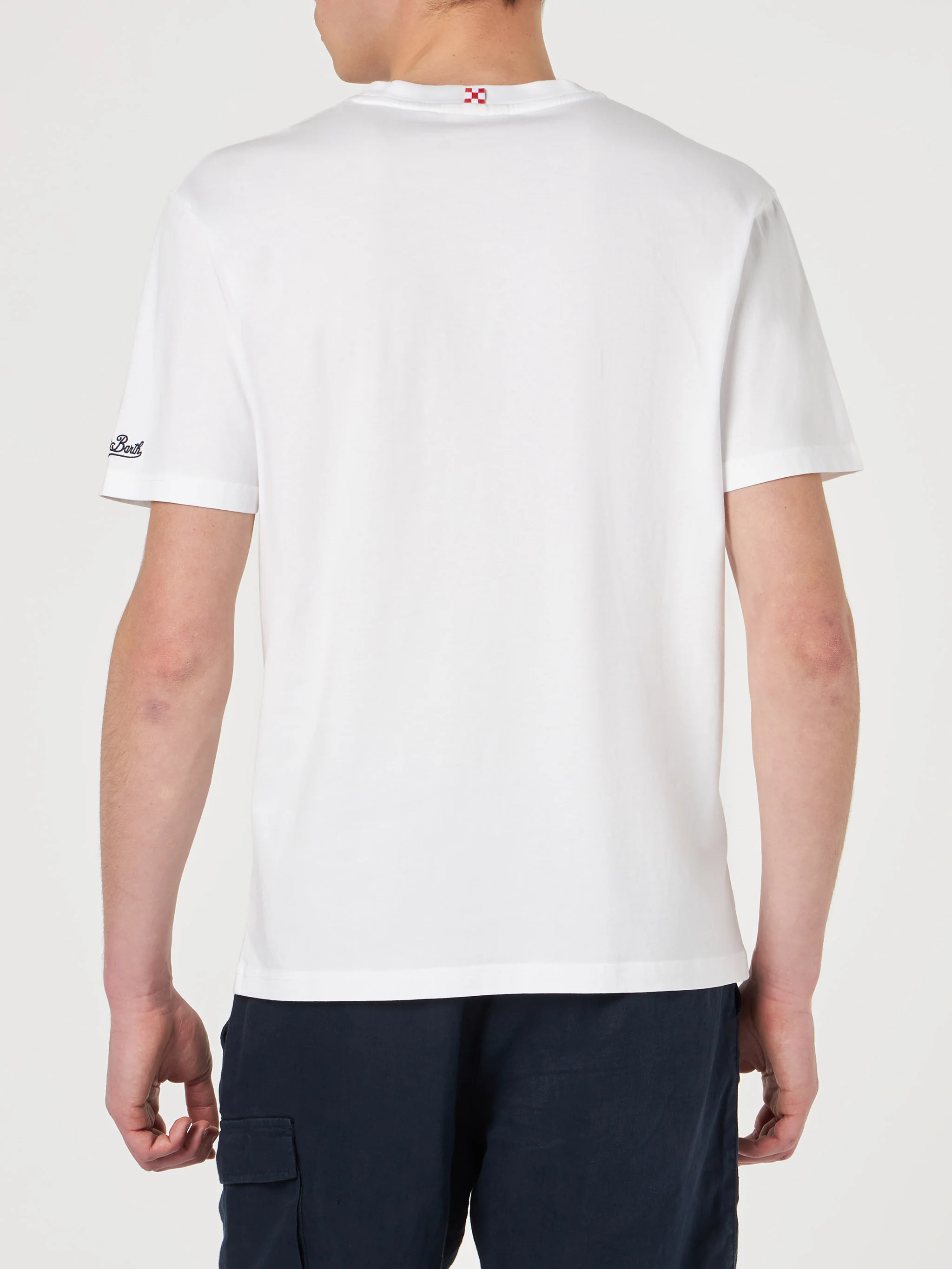 Heren katoenen T-shirt met Forte dei Marmi Vespa-vriendenprint | ED