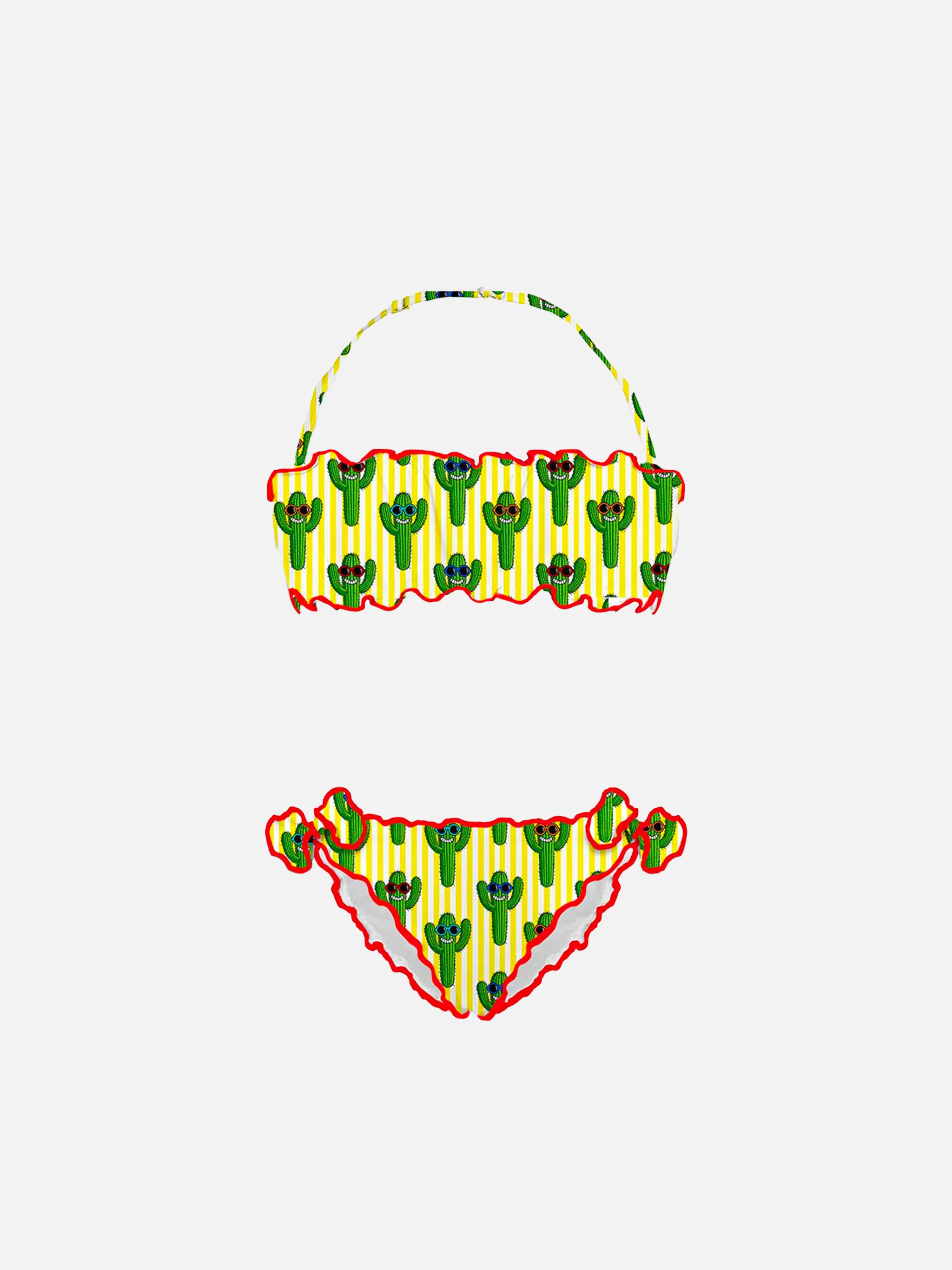 Bikini pour filles avec imprimé cactus joyeux