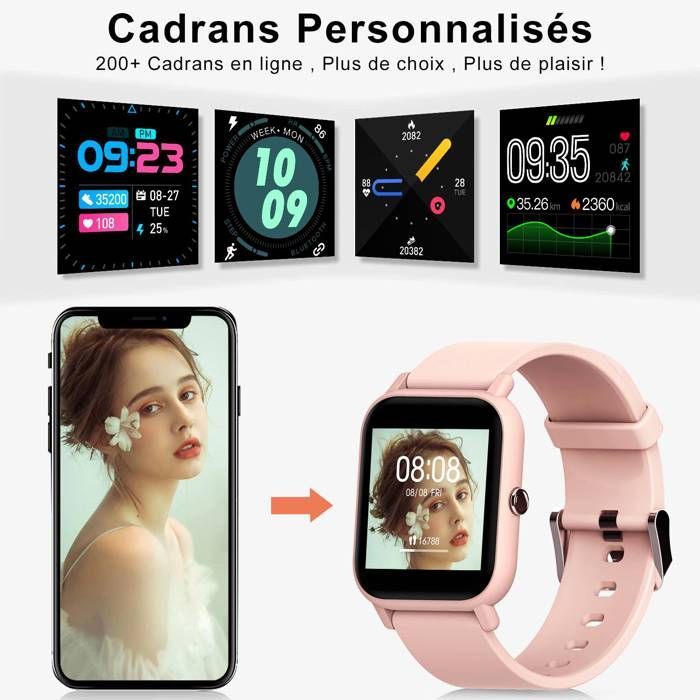Smartwatch GPS Sport Montre Connectée Femme Homme Enfant IOWODO R3 1,3