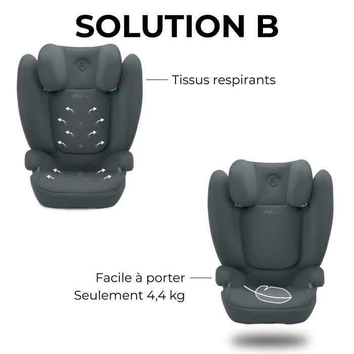 Silla de coche CBX by Cybex Solution B i-Fix para niños de 3 a 12 años, de 15 a 50 kg y de 100 a 150 cm de altura - Gris