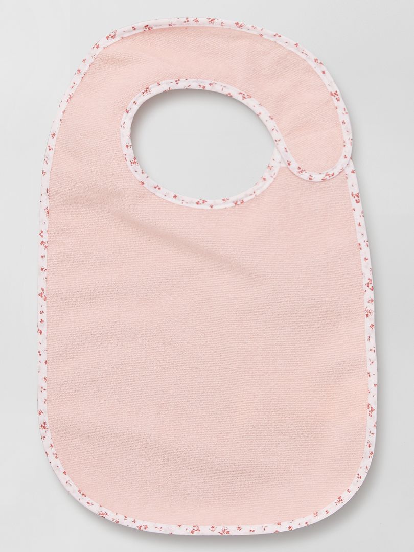 Set van 7 gevoerde badstof slabbetjes - ROZE