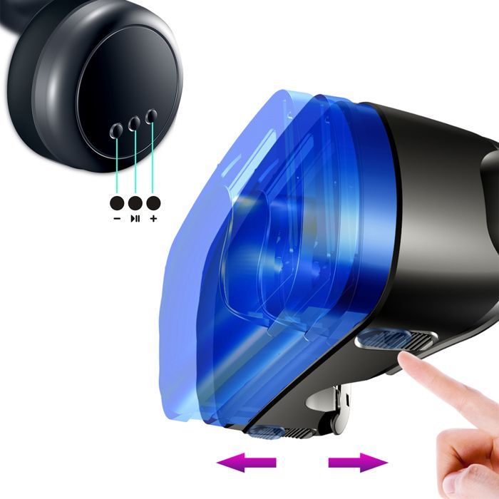 DAM PRO+ Blu-ray Virtual-Reality-Brille. Integrierte Hi-Fi-Kopfhörer, 360°-Panoramaansicht. Kompatibel mit iOS und Android.