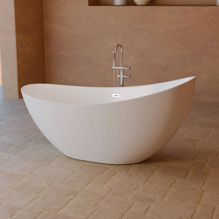 Bañera exenta Loona 170, blanca, 170 x 80 x 80 cm, de SPALINA - Blanco - 170 x 80 x 80 cm