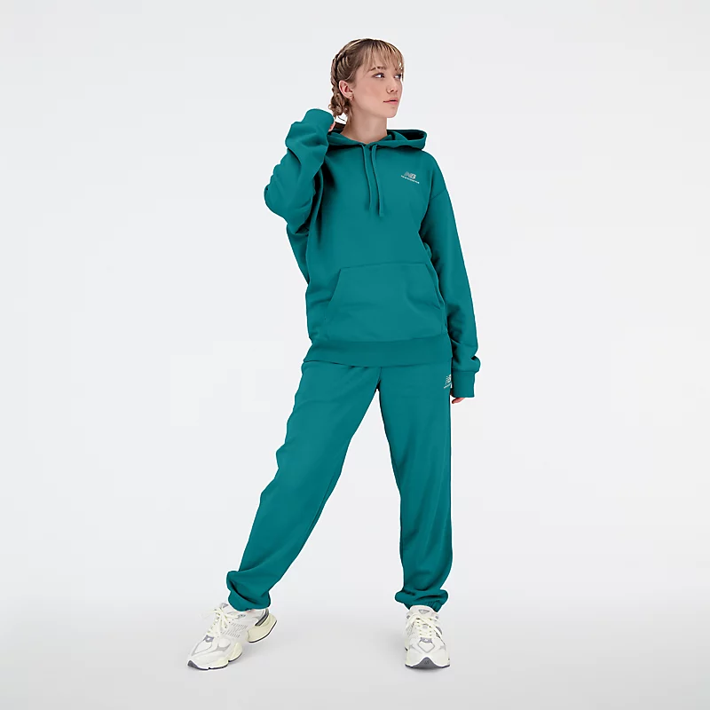 Bluzy z kapturem z dzianiny frotte unisex – VINTAGE TEAL