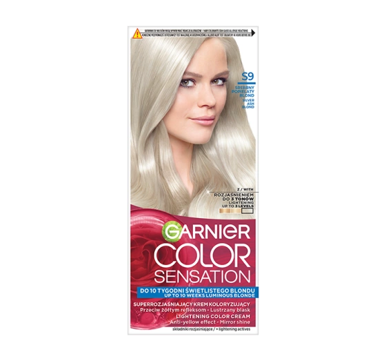 Garnier Color Sensation rozjaśniająca farba do włosów S9 Srebrny Popielaty Blond