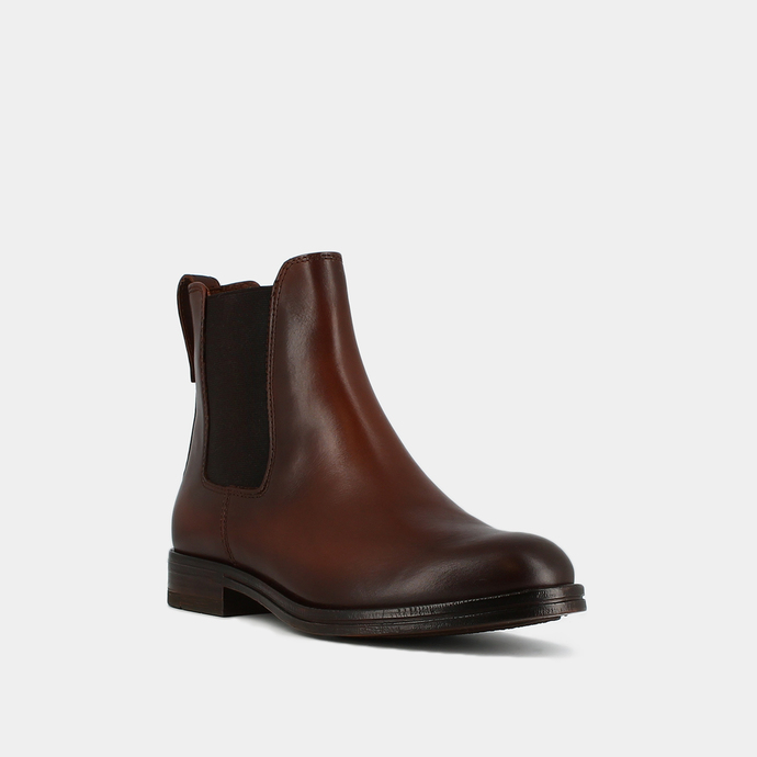 Bottines à talons  en cuir marron