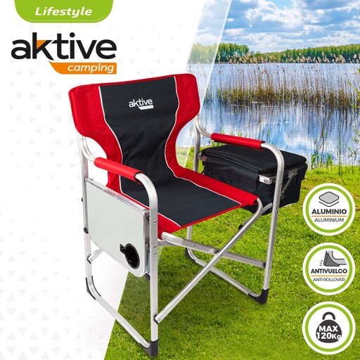 Cadeira de camping Aktive Director com mesa e bolsa térmica