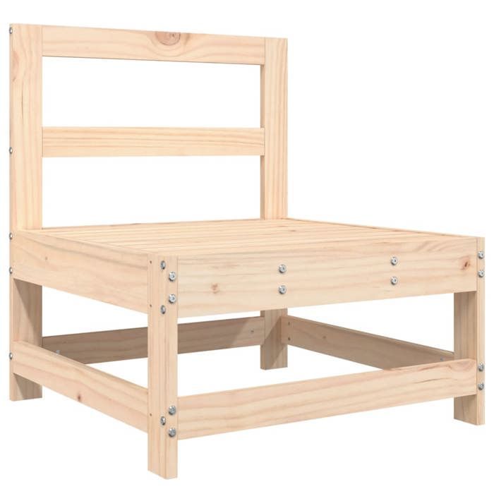 Juego de muebles de jardín vidaXL de 7 piezas, sofás con reposapiés, juego de muebles de patio con mesa de centro, madera rústica 3186375