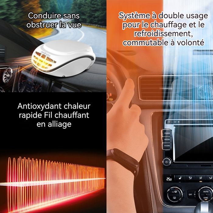 Chauffage de voiture - INNOVTEC - 12V 120W Dégivrage et désembuage sortie d'air à température constante Dégivreur patin antidérapant