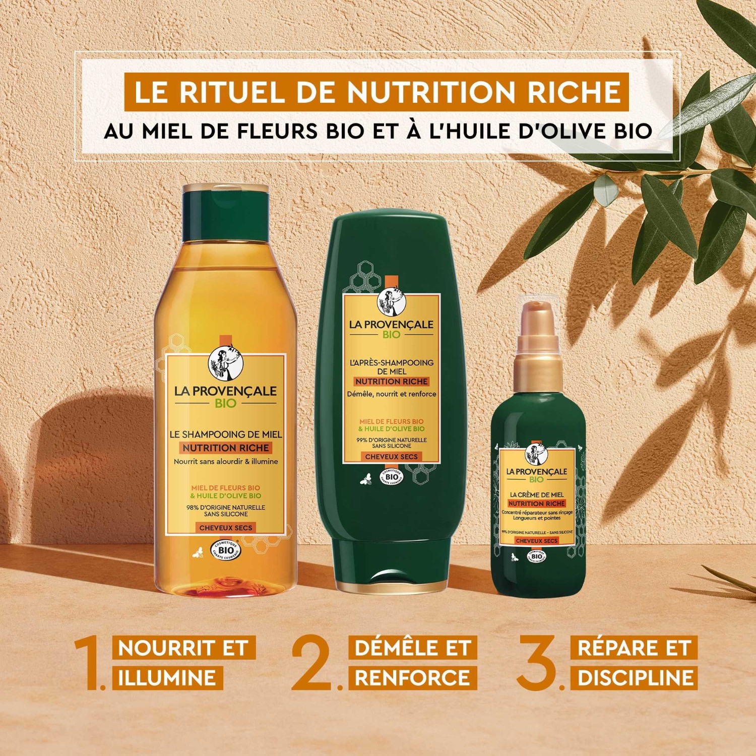 La Provençale Shampooing de Miel Nutrition Riche cheveux secs certifié bio