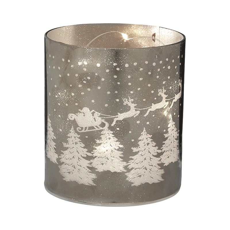 Lanterne d'intérieur 9x10 cm LED argent/blanc