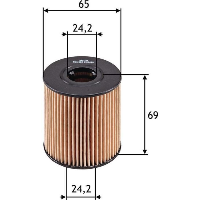 Filtro de aceite - VALEO - 586503 - FLT HUI PEUG 206 1.4I PEUG 206 1.1I