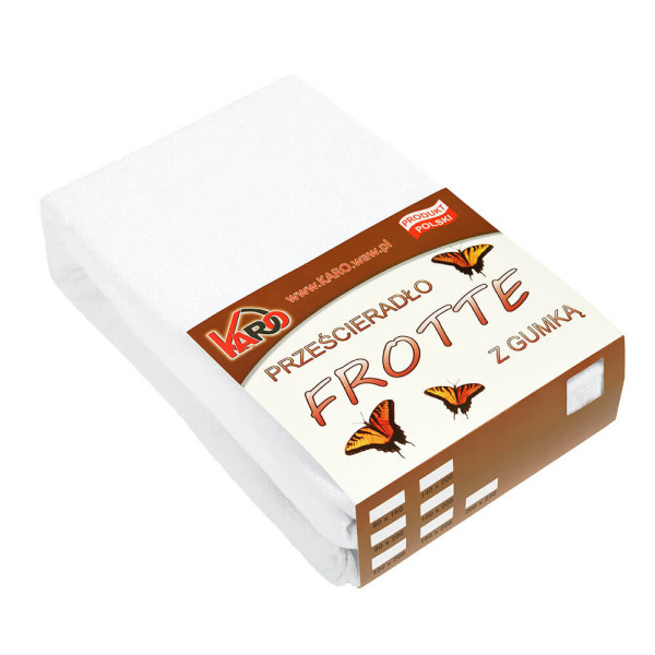 Prześcieradło frotte z gumką 160x200 białe 001 KARO