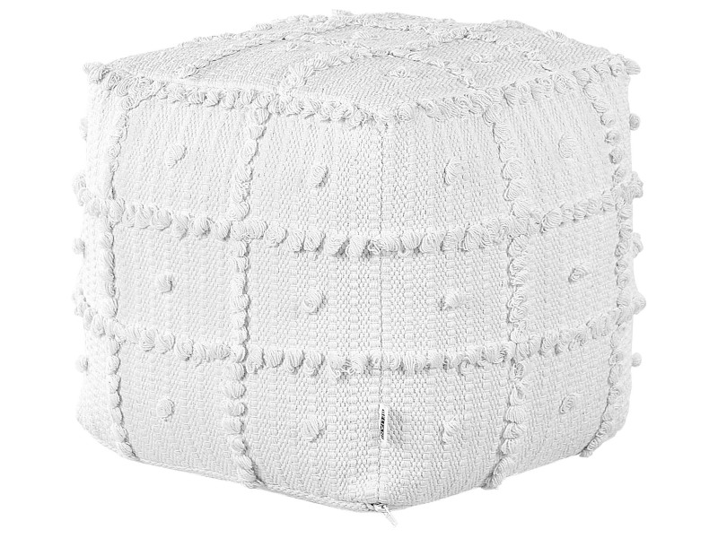 Puf otomana bawełna 40 x 40 x 40 cm biały