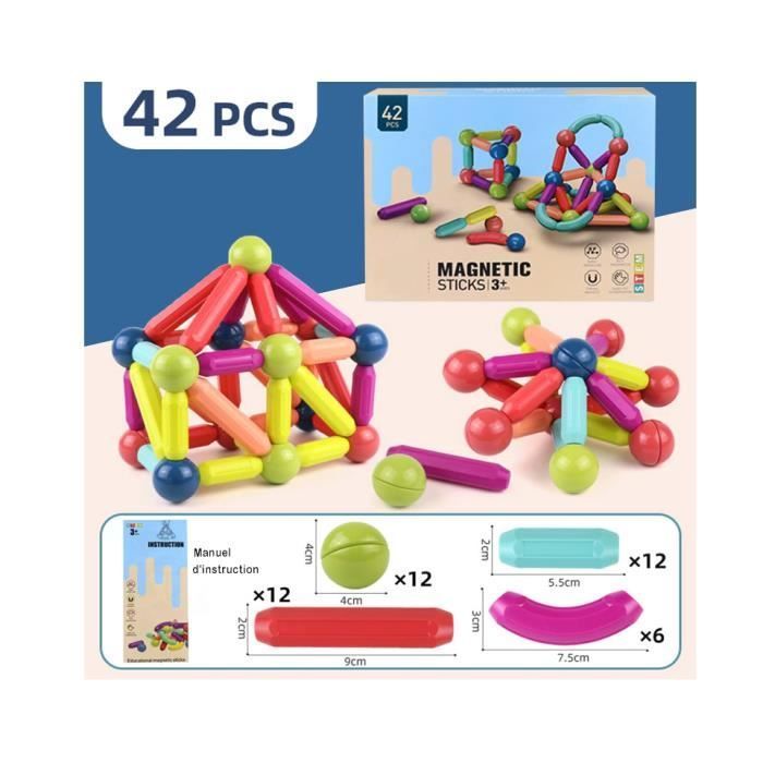 Jeu de construction magnétique - Non spécifié - 42 pièces - 3 ans et plus - ABS - Mixte