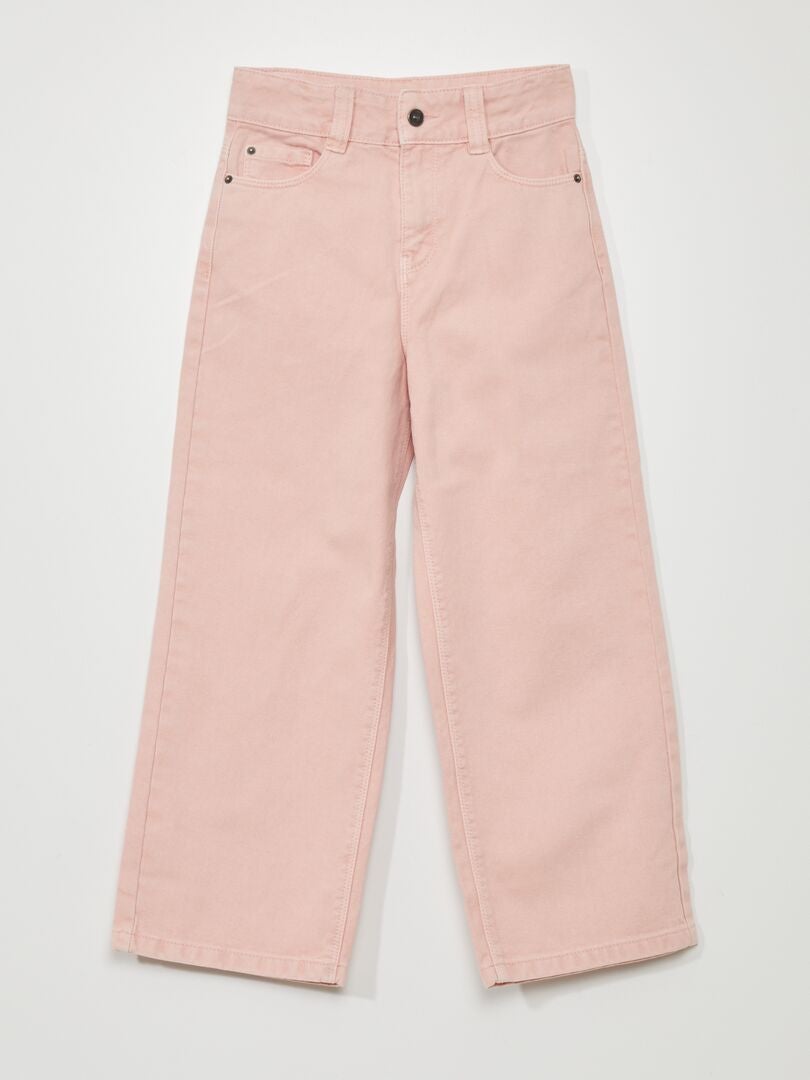 Calça jeans de cintura alta e pernas largas - PINK